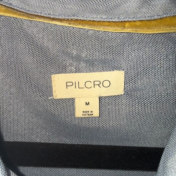 Anthropologie Pilcro Full Sequin Button Down Shirt - Blue M - Picture 9 of 11